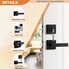 image:imageProbrico Flat Black Passage Door Lever with Single Cylinder Deadbolts Combo Pack Modern Square Lock Set HandlesetExterior Handle and SetExteriorBlack