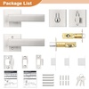 image:imageProbrico Flat Black Passage Door Lever with Single Cylinder Deadbolts Combo Pack Modern Square Lock Set HandlesetExterior Handle and SetExteriorBrushed Nickel