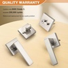 image:imageProbrico Flat Black Passage Door Lever with Single Cylinder Deadbolts Combo Pack Modern Square Lock Set HandlesetExterior Handle and SetExteriorBrushed Nickel