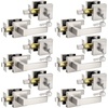 image:imageProbrico Flat Black Passage Door Lever with Single Cylinder Deadbolts Combo Pack Modern Square Lock Set HandlesetExterior Handle and SetExteriorBrushed Nickel