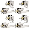 image:imageProbrico Flat Black Passage Door Lever with Single Cylinder Deadbolts Combo Pack Modern Square Lock Set HandlesetExterior Handle and SetExteriorBrushed Nickel