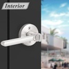 image:imageProbrico Flat Keyed Alike Entry Door Levers Satin Nickel Single Cylinder Door Locks with Same Keys Exterior Interior Door Levers with Lock and Key Reversible for Right amp Left Side 3 Pack