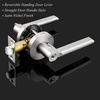 image:imageProbrico Flat Keyed Alike Entry Door Levers Satin Nickel Single Cylinder Door Locks with Same Keys Exterior Interior Door Levers with Lock and Key Reversible for Right amp Left Side 3 Pack