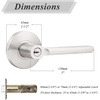 image:imageProbrico Flat Keyed Alike Entry Door Levers Satin Nickel Single Cylinder Door Locks with Same Keys Exterior Interior Door Levers with Lock and Key Reversible for Right amp Left Side 3 Pack