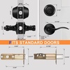 image:imageProbrico Front Door Handle Lever 3 Sets  Entry Door Lever and Double Cylinder Deadbolts Combo Pack in Oil Rubbed Bronze Finish Keyed Alike Lockset Exterior and Interior Contractor Pack Wave StyleBlack