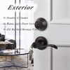 image:imageProbrico Front Door Handle Lever 3 Sets  Entry Door Lever and Double Cylinder Deadbolts Combo Pack in Oil Rubbed Bronze Finish Keyed Alike Lockset Exterior and Interior Contractor Pack Wave StyleOil Rubbed Bronze