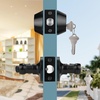 image:imageProbrico Front Door Handle Lever 3 Sets  Entry Door Lever and Double Cylinder Deadbolts Combo Pack in Oil Rubbed Bronze Finish Keyed Alike Lockset Exterior and Interior Contractor Pack Wave StyleBlack