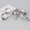 image:imageProbrico Front Door Handle Lever 3 Sets  Entry Door Lever and Double Cylinder Deadbolts Combo Pack in Oil Rubbed Bronze Finish Keyed Alike Lockset Exterior and Interior Contractor Pack Wave StyleBrushed Nickel