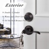 image:imageProbrico Front Door Handle Lever 3 Sets  Entry Door Lever and Double Cylinder Deadbolts Combo Pack in Oil Rubbed Bronze Finish Keyed Alike Lockset Exterior and Interior Contractor Pack Wave StyleOil Rubbed Bronze