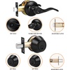 image:imageProbrico Front Door Handle Lever 3 Sets  Entry Door Lever and Double Cylinder Deadbolts Combo Pack in Oil Rubbed Bronze Finish Keyed Alike Lockset Exterior and Interior Contractor Pack Wave StyleBlack