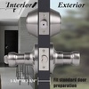 image:imageProbrico Front Door Handle Lever 3 Sets  Entry Door Lever and Double Cylinder Deadbolts Combo Pack in Oil Rubbed Bronze Finish Keyed Alike Lockset Exterior and Interior Contractor Pack Wave StyleBrushed Nickel