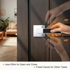 image:imageProbrico Heavy Duty Square Door Handle with Black Leather Hand Lever Keyless Passage Interior Door Levers for Hallway or Closet Polished Chrome 2 Pack