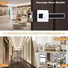 image:imageProbrico Heavy Duty Square Door Handle with Black Leather Hand Lever Keyless Passage Interior Door Levers for Hallway or Closet Polished Chrome 2 Pack