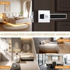 image:imageProbrico Heavy Duty Square Door Handle with Black Leather Hand Lever Keyless Privacy Interior Door Levers for Bedroom and Bathroom Polished Chrome 2 Pack
