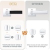 image:imageProbrico Heavy Duty Square Door Handle with Black Leather Hand Lever Keyless Privacy Interior Door Levers for Bedroom and Bathroom Polished Chrome 2 Pack