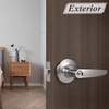 image:imageProbrico Keyed Alike Entry Door Levers Modern Flat Style Door Handles Satin Nickel Entrance Door Locks for Front Exterior Doors Reversible for Right amp Left Handed Doors 2 Pack