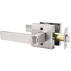 image:imageProbrico Keyed Entry Door Lever Satin Nickel Square Door Lever with Lock and Key for Bedroom Bathroom Reversible for RightLeft Handed Door 1 Pack