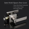 image:imageProbrico Keyed Entry Door Lever Satin Nickel Square Door Lever with Lock and Key for Bedroom Bathroom Reversible for RightLeft Handed Door 1 Pack
