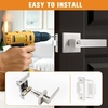 image:imageProbrico Keyed Entry Door Lever Satin Nickel Square Door Lever with Lock and Key for Bedroom Bathroom Reversible for RightLeft Handed Door 1 Pack