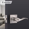 image:imageProbrico Keyed Entry Door Lever with Lock in Satin Nickel for Exterior Front Gate or Interior Doors Wave Shape Entrance Hardware Reversible for RightLeft Handed Sides 1 Pack