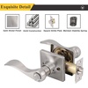 image:imageProbrico Keyed Entry Door Lever with Lock in Satin Nickel for Exterior Front Gate or Interior Doors Wave Shape Entrance Hardware Reversible for RightLeft Handed Sides 1 Pack