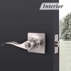 image:imageProbrico Keyed Entry Door Lever with Lock in Satin Nickel for Exterior Front Gate or Interior Doors Wave Shape Entrance Hardware Reversible for RightLeft Handed Sides 1 Pack
