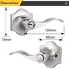 image:imageProbrico Keyed Entry Door Locks Camelot Style Wave Door Levers Brushed Nickel Stainless Steel Door Handles Interior amp Exterior Door Locksets for Left amp Right Hand Doors 85061SN
