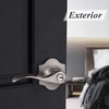 image:imageProbrico Keyed Entry Door Locks Camelot Style Wave Door Levers Brushed Nickel Stainless Steel Door Handles Interior amp Exterior Door Locksets for Left amp Right Hand Doors 85061SN