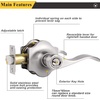 image:imageProbrico Keyed Entry Door Locks Camelot Style Wave Door Levers Brushed Nickel Stainless Steel Door Handles Interior amp Exterior Door Locksets for Left amp Right Hand Doors 85061SN