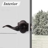 image:imageProbrico Keyed Entry Door Locks Camelot Style Wave Door Levers Oil Rubbed Bronze Stainless Steel Door Handles Interior amp Exterior Door Locksets for Left amp Right Hand Doors 85061OB