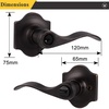 image:imageProbrico Keyed Entry Door Locks Camelot Style Wave Door Levers Oil Rubbed Bronze Stainless Steel Door Handles Interior amp Exterior Door Locksets for Left amp Right Hand Doors 85061OB