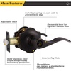 image:imageProbrico Keyed Entry Door Locks Camelot Style Wave Door Levers Oil Rubbed Bronze Stainless Steel Door Handles Interior amp Exterior Door Locksets for Left amp Right Hand Doors 85061OB