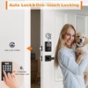 image:imageProbrico Keyless Entry Door Lock with Handle Smart Locks for Front Door Black Keypad Door Lock with Handle Fingerprint Lock Electronic Keypad Deadbolt Lever App Control Auto LockBlack