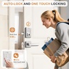 image:imageProbrico Keyless Entry Door Lock with Handle Smart Locks for Front Door Black Keypad Door Lock with Handle Fingerprint Lock Electronic Keypad Deadbolt Lever App Control Auto LockSatin Nickel