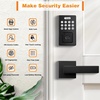image:imageProbrico Keyless Entry Door Lock with Handle Smart Locks for Front Door Black Keypad Door Lock with Handle Fingerprint Lock Electronic Keypad Deadbolt Lever App Control Auto LockBlack