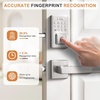 image:imageProbrico Keyless Entry Door Lock with Handle Smart Locks for Front Door Black Keypad Door Lock with Handle Fingerprint Lock Electronic Keypad Deadbolt Lever App Control Auto LockSatin Nickel