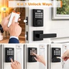 image:imageProbrico Keyless Entry Door Lock with Handle Smart Locks for Front Door Black Keypad Door Lock with Handle Fingerprint Lock Electronic Keypad Deadbolt Lever App Control Auto LockBlack