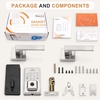 image:imageProbrico Keyless Entry Door Lock with Handle Smart Locks for Front Door Black Keypad Door Lock with Handle Fingerprint Lock Electronic Keypad Deadbolt Lever App Control Auto LockSatin Nickel