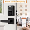 image:imageProbrico Keyless Entry Door Lock with Handle Smart Locks for Front Door Black Keypad Door Lock with Handle Fingerprint Lock Electronic Keypad Deadbolt Lever App Control Auto LockBlack