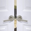 image:imageProbrico Modern Dummy Door Levers Single Door Handle Satin Nickel Finish RightLeft Handed