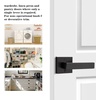 image:imageProbrico NonTurning HalfDummy Lever in Satin Nickel Stainless Steel Square Bar Single Dummy Lever Heavy Duty Handle for Closet Balcony Pantry or French DoorsExposed Screws 1 PackBlack