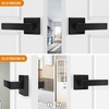 image:imageProbrico NonTurning HalfDummy Lever in Satin Nickel Stainless Steel Square Bar Single Dummy Lever Heavy Duty Handle for Closet Balcony Pantry or French DoorsExposed Screws 1 PackBlack