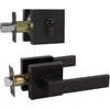 image:imageProbrico Passage Door Levers with Single Cylinder Deadbolts Combo PackKeyed Alike Modern Square Lock Set Handleset Heavy Duty Exterior Door Handle and Deadbolts Set Oil Rubbed Bronze 1 Pack