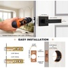 image:imageProbrico Privacy Black Door Handle NonSlip Grip Heavy Duty Interior Door Handles for Bathroom Bedroom with Lock Square Knob Lockset for Left and Right Handed Doors 5 Pack