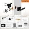 image:imageProbrico Privacy Black Door Handle NonSlip Grip Heavy Duty Interior Door Handles for Bathroom Bedroom with Lock Square Knob Lockset for Left and Right Handed Doors 5 Pack