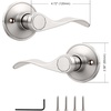 image:imageProbrico RightHanded HalfDummy Levers in Satin Nickel Finish Interior Wave Style Single Side NonFunctioning Door Handles for Closets 2 PackBrushed Nickel