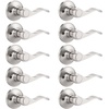 image:imageProbrico RightHanded HalfDummy Levers in Satin Nickel Finish Interior Wave Style Single Side NonFunctioning Door Handles for Closets 2 PackBrushed Nickel