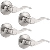 image:imageProbrico RightHanded HalfDummy Levers in Satin Nickel Finish Interior Wave Style Single Side NonFunctioning Door Handles for Closets 2 PackBrushed Nickel