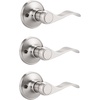image:imageProbrico RightHanded HalfDummy Levers in Satin Nickel Finish Interior Wave Style Single Side NonFunctioning Door Handles for Closets 2 PackBrushed Nickel