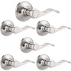 image:imageProbrico RightHanded HalfDummy Levers in Satin Nickel Finish Interior Wave Style Single Side NonFunctioning Door Handles for Closets 2 PackBrushed Nickel